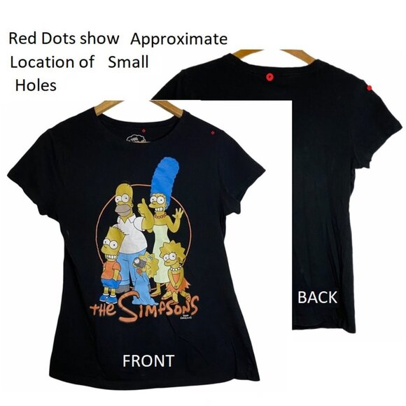 The Simpsons Family Printed Graphic Black Tee Shirt Cotton Large L - Picture 14 of 15